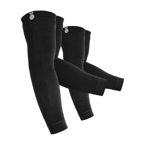 Image of KUE Compression Full Hand Cover Arm Sleeves | Men & Women | Arm Support for UV & Sun Protection, Running, Cricket, Gym, Biking, Cycling, Sports