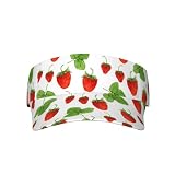 YOFIEN Cappellino da Baseball Bianco con Stampa di Piante di Fragole per Uomo e Donna, Visiera Parasole, Cappelli e Berretti da Donna