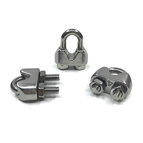 Heverp 24Pcs 3/16 Inches M4 Stainless Steel Wire Rope Cable Clip Clamp #TOP3