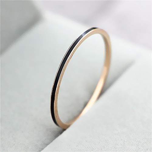 Women's Stainless Steel 1MM Thin Midi Stacking Ring Enamel Plain Rose Gold Wedding Band Size 3 to 104