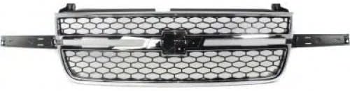 Perfit Liner New Front Black Grille Grill Without center bar Compatible With 2003-2007 Chevrolet Avalanche 1500 2500 Silverado 1500 2500 3500 HD Classic GM1200589 19122337