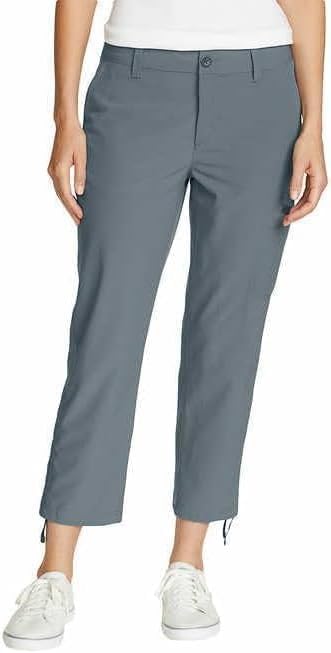 Eddie Bauer Capri Pants for Women with Side Zipper Cargo Pocket - Women's Hiking Pants with Belt Loop Grey