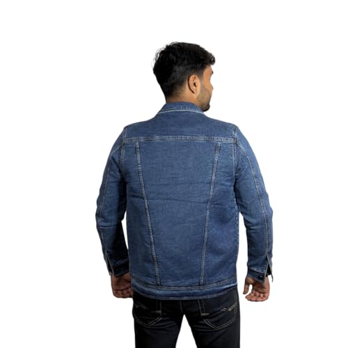 Image of TIME CIRCLE Winter Jackets, Denim Fabric Jackets Designer Full Sleeve Winter Wear Solid Jacket, Button Closer 6 Pocket (4 Outside 2 Inside)