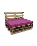 No se incluyen los palets. Asiento de Espuma para Sofá Palet - Microfibra Color Malva - Densidad es D25 Media-semidura - (Dimensiones 120x80x10 cms) - Ideales para Interior y Exterior, Chill out, terrazas, Piscinas.