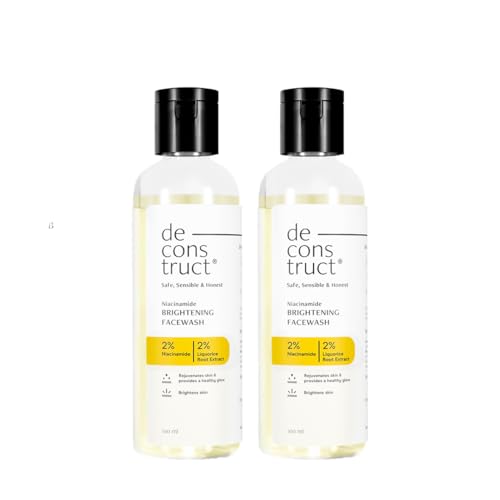 Image of Deconstruct Niacinamide Brightening Face Wash | 2% Niacinamide+2% Liquorice Root Extract | For Glowing Skin | 100 ml each | Pack of 2