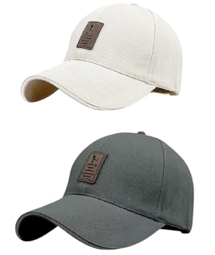 Image of Combo Stylish Sport Summer Cap with Adjustable Buckle Closure and Air Holes for All Sports, Baseball.Cap for Men's and Boy's Cap (Pack of 2)