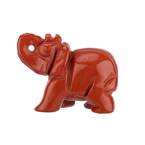 Fuqilala Natural Rose Quartz Elephant, Crystal Elephant Sculpture Statue Crafts Healing Reiki Pocket Gemstone Figurines, Luck Amulet Figurine Home Office Desk Decorations （Red, 1.5In） #TOP1