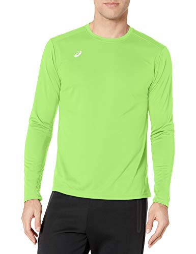 ASICS Men's Circuit Warm-up Long Sleeve, Neon Green, X-Small