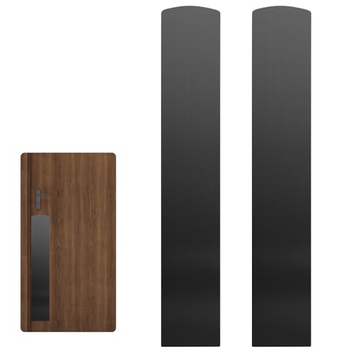 Sanbege 2 Pcs Door Scratch Protection Plate 4" x 22", Stainless Steel Push Plate, Self Adhesive Kickplate for Interior, Exterior Doors (Brushed Black)