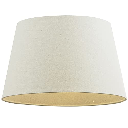 Betta Lighting Table & Floor Lampshade - 10-Inch Empire Drum Light Shade in Ivory Linen Mix Fabric - Compatible with 60W E27 or B22 GLS (Bulb Not Supplied)