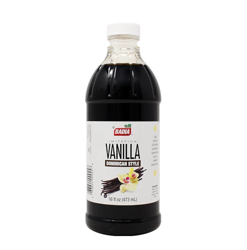 Badia Vanilla Extract Imitation Dominican Style, 16 oz – Rich Vanilla Flavor for Baking, Desserts & Beverages