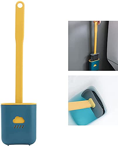 US1984 Silicone Toilet Brush with Bathroom Toilet Cleaning Brush and Toilet Brush with Wall Mount Holder (Green) 4
