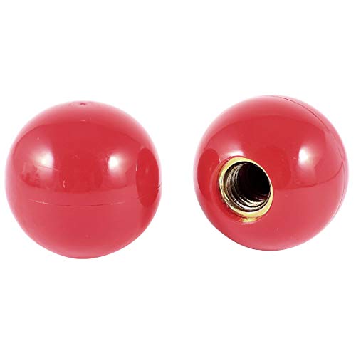 Aexit Red Plastic Construction hardware Round 40mm Diameter Female Threaded Ball Lever Knob 2 Pcs Model:56as94qo310