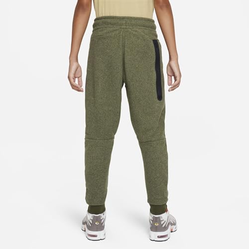 Nike Sportswear Tech Fleece Big Kids' (Boys') Winterized Pants (US, Alpha, Medium, Regular, Rough Green/Black)2
