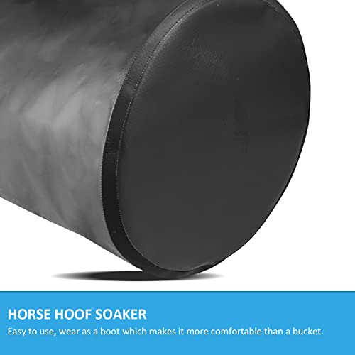 Image of Hoof Soaking Boot for Horse, Waterproof PVC Hoof Soaker Bag with EVA Foam Pad, Secure 3-Strap Equine Icing & Soaking Boot for Hooves Care, Fits Most Hooves