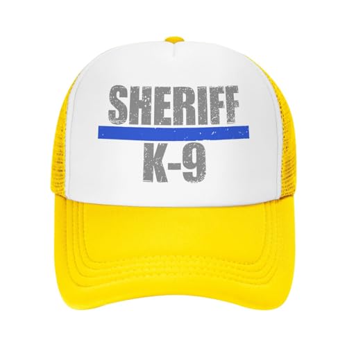 Sheriff K-9 Thin Blue Line Trucker Hat Snapback Mesh Baseball Cap Unisex2