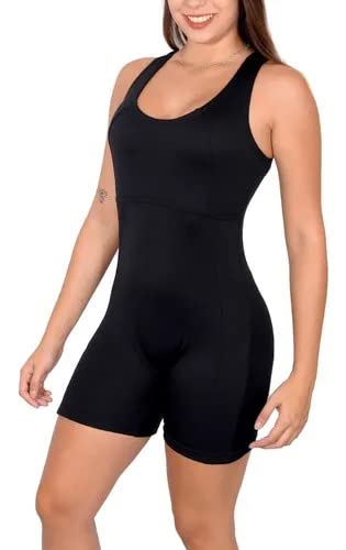 Maio Macaquinho Hidroginástica + 01 Touca Grátis (P, Preto e Azul)