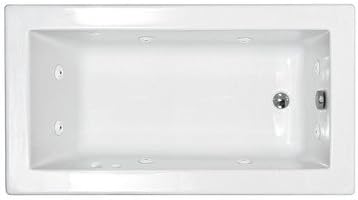 3260ZWL Grenada 60" x 23" Rectangular Whirlpool Tub Drain Location: Right, Finish: White, Trim Finish: Polished Chrome