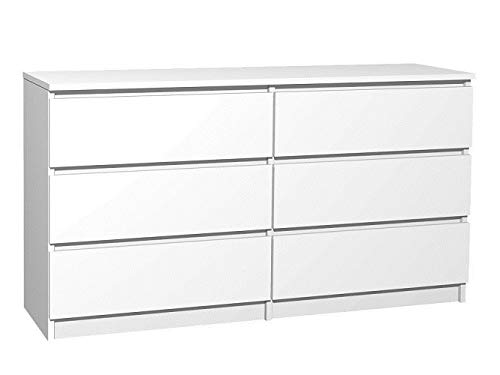 Preisvergleich Produktbild Radgermany Moderne Kommode 6 Schubladen 120cm BREIT Schubladenkommode Weiß