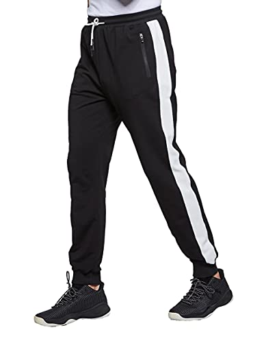 ZOXOZ Pantalon de Jogging Coton avec Poches zippées pour Homme Noir M Cover