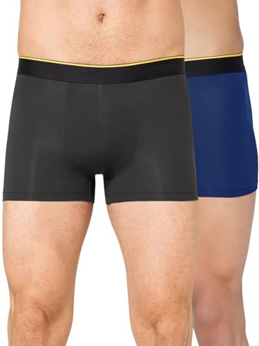 Image of Bummer Men's Finest Modal Underwear with Ultra Soft 4-Way Stretch Fabric for Ultimate Comfort - Anti-Bacterial & Breathable Solid Trunks Innerwear Combo Pack for Men