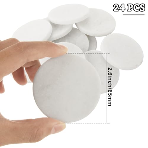 LDXDRU 24Pcs River Rocks for Painting, 2-3 Inches Flat Rocks for Painting, Natural Smooth Painting Rocks for Kindness Stone Arts DIY Crafts Painters, White