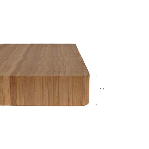 BambooMN Premium Bamboo End Grain Kitchen Cutting Board - 7" x 7" x 1" - 1 Piece, 7"x7"x1", 17.8L x 17.8W cm - Image 4