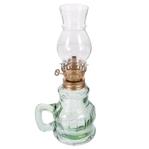 Holibanna Lámpara de Queroseno Retro de Vidrio para Ambiente Interior y Emergencias Iluminación Vintage para Hogar Comedor Balcones y Fiestas