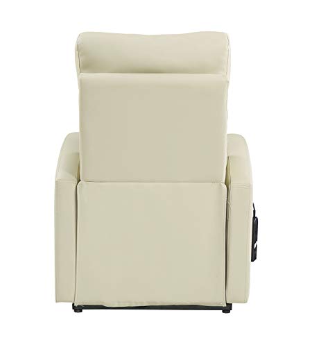 Sillón Classic reclinable piel beige con bolsillos miniatura 5