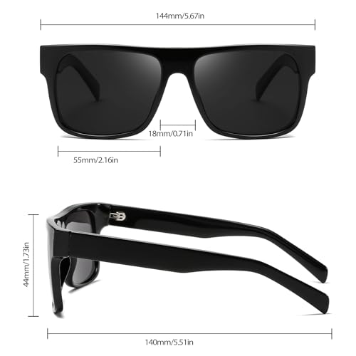 Image of Joopin Polarized Sunglasses Men Women UV400 Protection, Big Chunky Square Sun Glasses, Designer Shades Retro Sunnies Driving