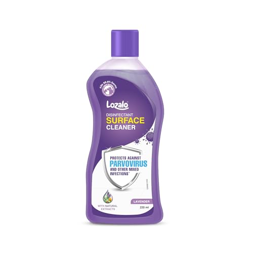 Lozalo Lavender fragrance Liquid Disinfectant Surface Cleaner Safe for Pets & Children | Kills Germs & Viruses | Infused With Neem, Tulsi, Turmeric, Aloe Vera | Floor Cleaner (220 ML)