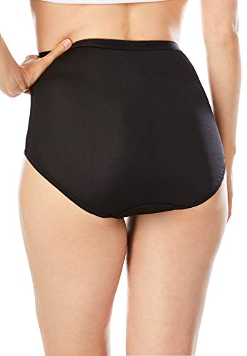 Comfort Choice Women's Plus Size Nylon Brief 5-Pack Underwear - 11, White Pack #TOP2