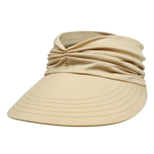 DUHGBNE Strand-Sonnenhut, Damen-Frühlings-/Sommerhut, Sonnenhut, Damen-Outdoor-Sport, leerer Zylinder, Mehrfarbig, optional Kopfbedeckung Wandern Damen Mädchen Sommerhut (Beige, One Size)