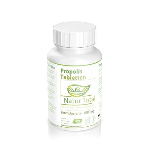 Natur Total Natur Total 120 Propolis Tabletten | Hochdosiert mit 1000mg | Natürliches Bienenharz