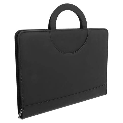 Holibanna Bolsa de Almacenamiento para Documentos A4 Material Pu y Metal Resistente al Desgaste Cremallera y Protección de Archivos Adecuado para Oficina
