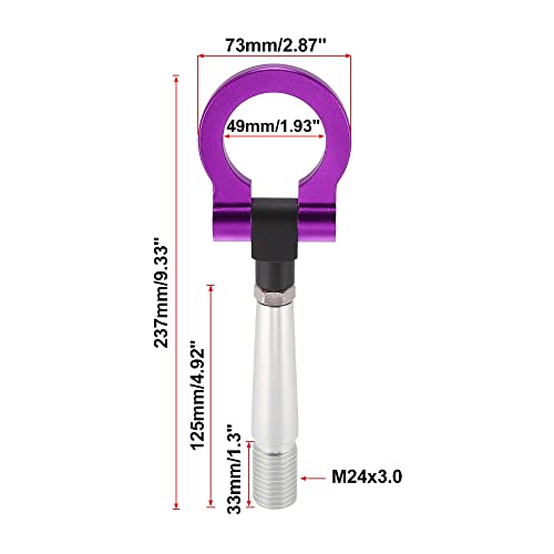 X Autohaux Aluminum Alloy Track Racing Front Rear Bumper Screw On Tow Hook Trailer Ring Towing Tow Hook For Mitsubishi Lancer Evolution Evo X 10 Purple Round #TOP2