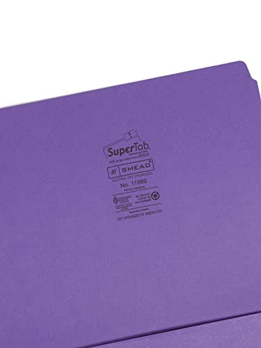 Smead Supertab Organizer Folder, 1/3-Cut Oversized Tab, 2 Dividers, Letter Size, Assorted Colors, 3 Per Pack (11989) #TOP2