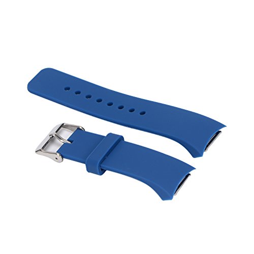 PINHEN Correa Compatible con Galaxy Gear S2 Band - Soft Silicone Replacement Sport Correa for Galaxy Gear S2 (Not Fit Gear S2 Classic SM-732 Version) (Blue)