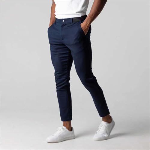 Foueo Active Chinos, Mens Chinos Slim Fit Stretch Skinny Tapered Dress Pants Casual Solid Trousers with Pockets3