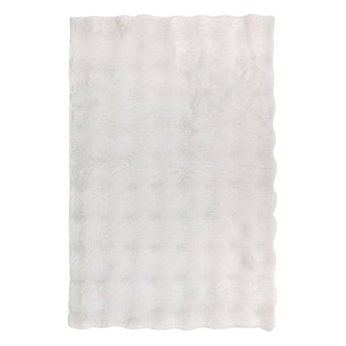 Atmosphera - Tapis Fausse Fourrure 3D zephy Blanc 90x60cm