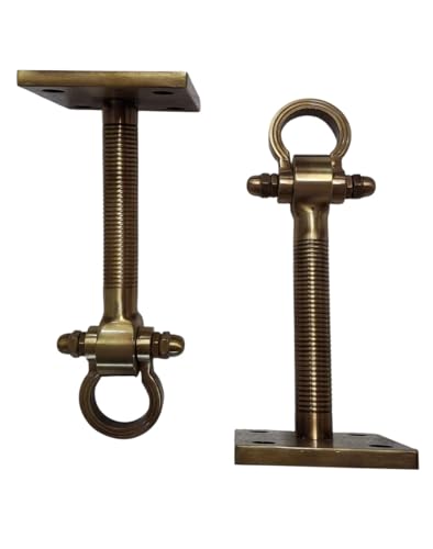 Image of Strong Sturdy Heavy Duty HI-Grade Quality Bearing Ceiling KADA Swing, Patio Antique Finish Brass 25MM Rod with Weight Capacity of 1000KG, (Pack of 2PCS) (10 INCH Antique Finish Bearing Ceiling KADA)