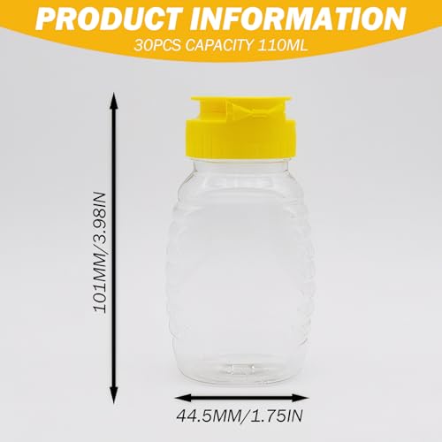 Tarros de miel recargables para evitar manchas, botes de plástico de 5 oz transparentes 7