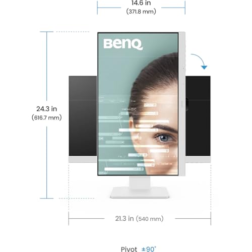 Image of BenQ GW2486TC Office USB hub Monitor 24 inch 1080p | Coding Mode | IPS | Eye-Care Tech | Adaptive Brightness | Height Adjustable | White Monitor | Noice-Cancelling Mic | Daisy Chain | USB-C