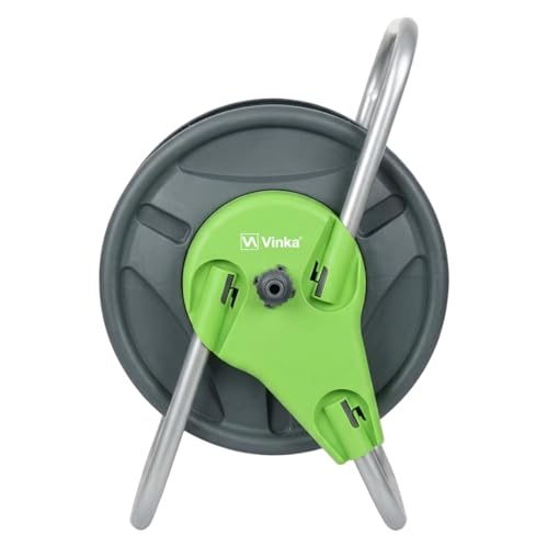 Image of Vinka Hose Reel Stand (Plastic) Complete Set for Holding Water Pipe of 1 /2(inch) 100 Mtr. Easy Winding Rewinding. Saves Pipe from Cuts, Kinking, Breakages and extends life of Water Pipes