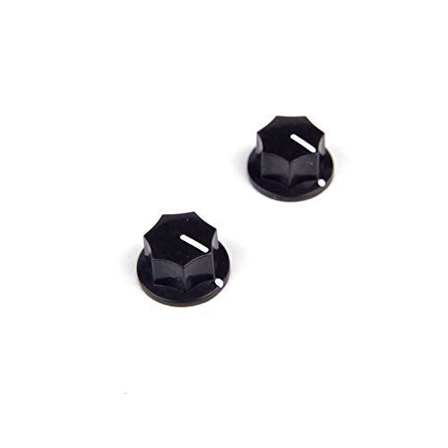 Control Knobs for Guitar Pedal or Audio Amplifier, 6mm Shaft Black (2X, Small)