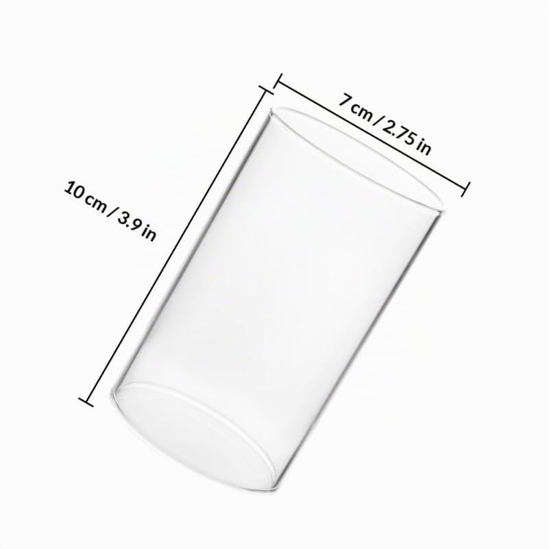 Garneck Cilindro in senza fondo, diametro 7 cm, per interni ed esterni, trasparente, 4 pezzi, 10 x 7 x 7 cm, in, portacandela di ricambio per feste, casa, banchetto, all'aperto