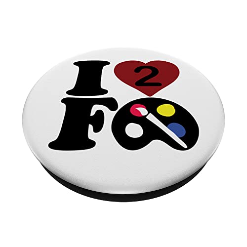 I LOVE TO FART Funny Hidden Fart Message I Heart 2 F Art PopSockets Swappable PopGrip, Black - Image 2
