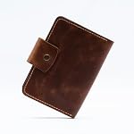 Handmade Passport Leather Case, Wallet Credit Card Holder (Dark Brown) - Image 4