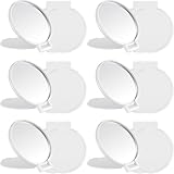 Jetec 12 Pieces Compact Mirrors Bulk Gifts Mini Vintage Pocket Mirrors for Purse Small Portable Folding Round Makeup Stuffs for Travel Daily Use Party Favors Women (White)
