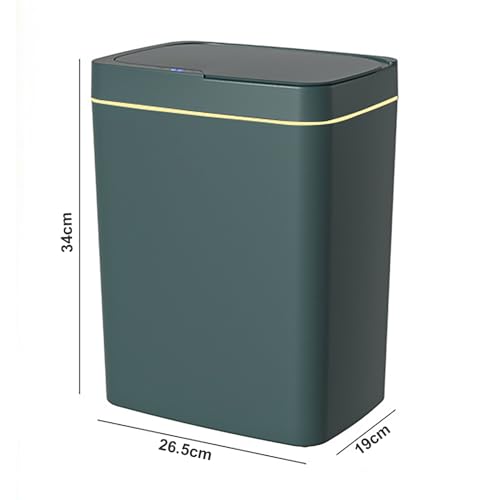 Image of House of Quirk Plastic Automatic Bathroom Trash Can, Smart Garbage Can with Lid Small Bin, Motion Sensor BIN Touchless, Kitchen Trash Can Slim Waste Basket (18Litre, Green)